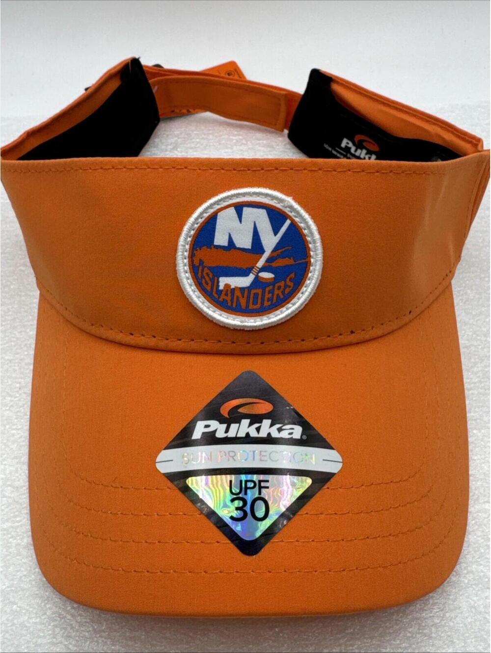 New New York Islanders Pukka Golf Visor Adjustable Patch Orange 30 UPF